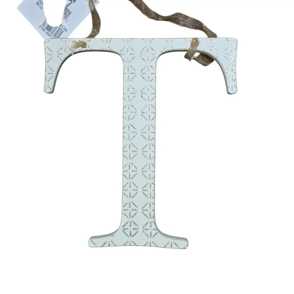 Nordstrom T Initial White and Gold NWT - Picture 1 of 1